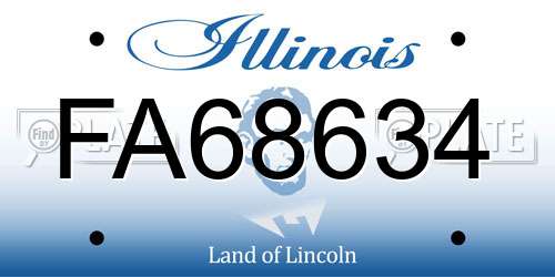FA68634 Illinois License Plate