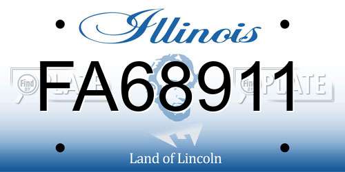FA68911 Illinois License Plate