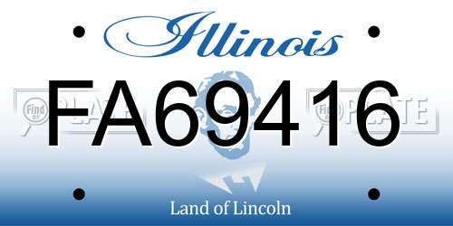 FA69416 Illinois License Plate
