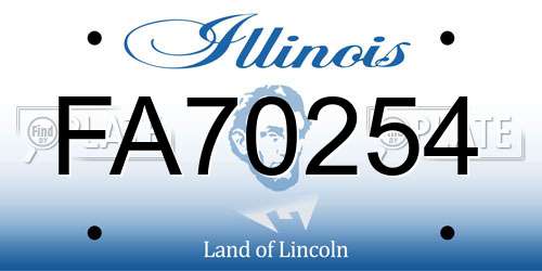 FA70254 Illinois License Plate