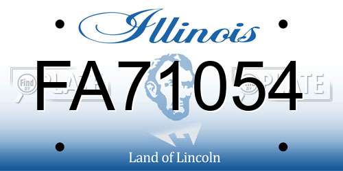 FA71054 Illinois License Plate