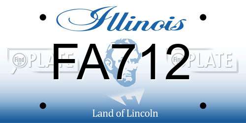 FA712 Illinois License Plate