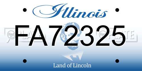 FA72325 Illinois License Plate