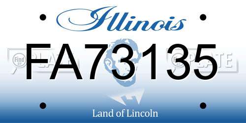 FA73135 Illinois License Plate