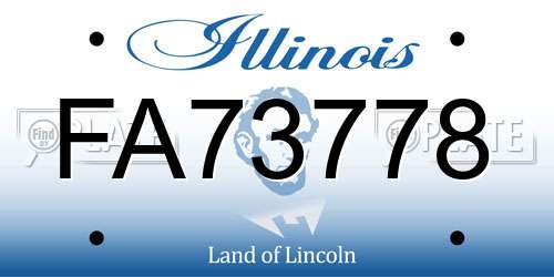 FA73778 Illinois License Plate