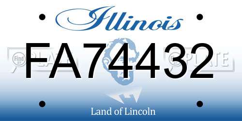 FA74432 Illinois License Plate