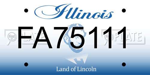 FA75111 Illinois License Plate