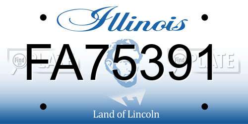 FA75391 Illinois License Plate