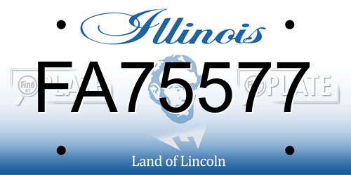 FA75577 Illinois License Plate