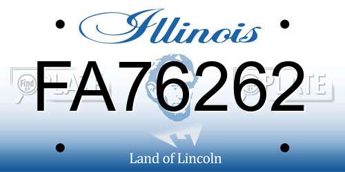 FA76262 Illinois License Plate