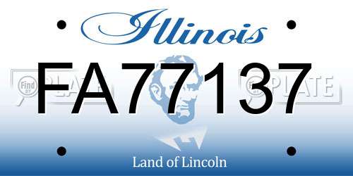 FA77137 Illinois License Plate