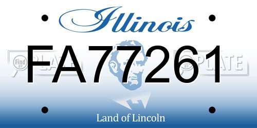 FA77261 Illinois License Plate