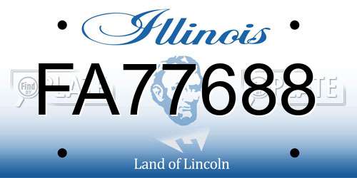 FA77688 Illinois License Plate