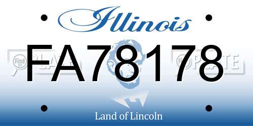 FA78178 Illinois License Plate
