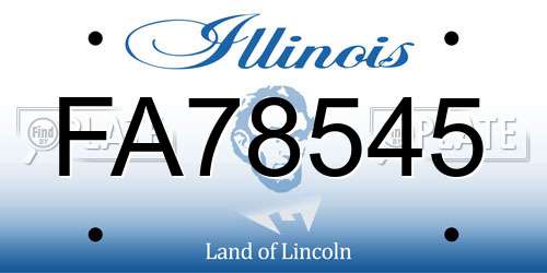 FA78545 Illinois License Plate