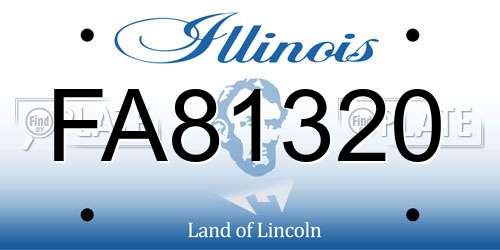 FA81320 Illinois License Plate