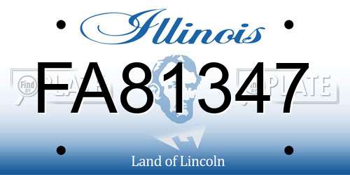 FA81347 Illinois License Plate