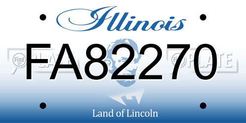 FA82270 Illinois License Plate