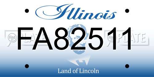 FA82511 Illinois License Plate