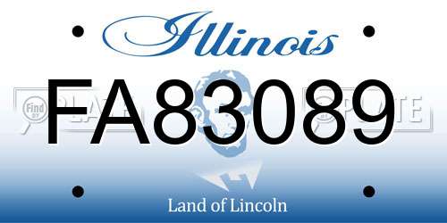 FA83089 Illinois License Plate