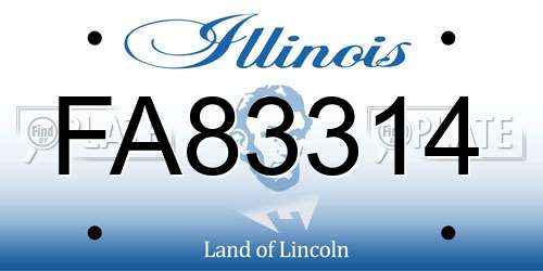 FA83314 Illinois License Plate