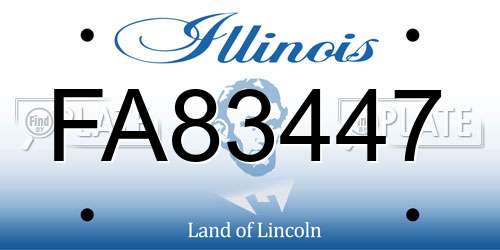 FA83447 Illinois License Plate