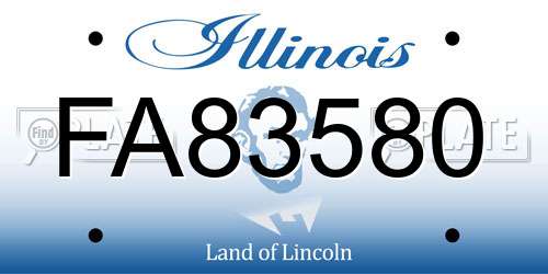 FA83580 Illinois License Plate