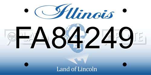 FA84249 Illinois License Plate