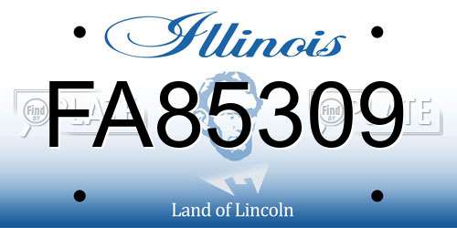 FA85309 Illinois License Plate