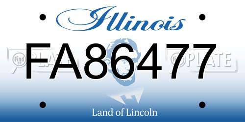FA86477 Illinois License Plate