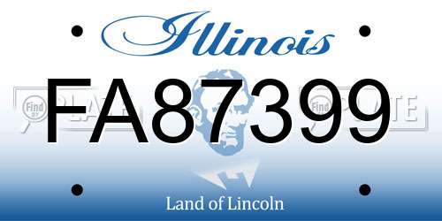 FA87399 Illinois License Plate