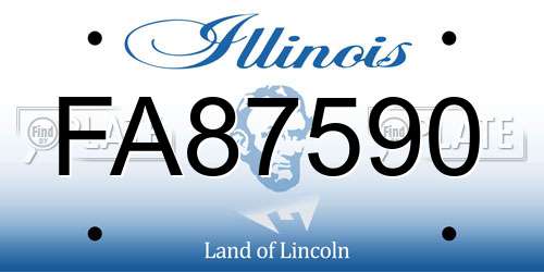 FA87590 Illinois License Plate