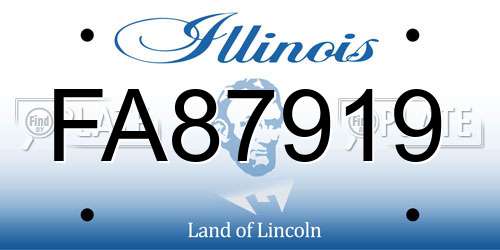 FA87919 Illinois License Plate