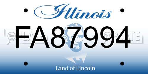 FA87994 Illinois License Plate