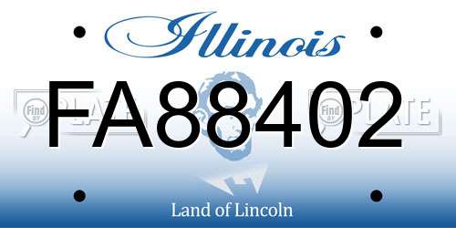 FA88402 Illinois License Plate