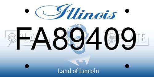 FA89409 Illinois License Plate