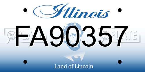 FA90357 Illinois License Plate