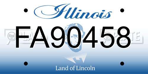 FA90458 Illinois License Plate