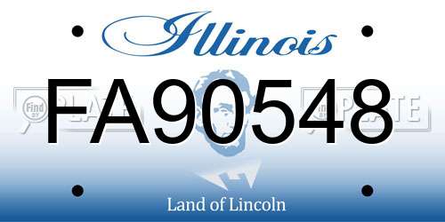 FA90548 Illinois License Plate