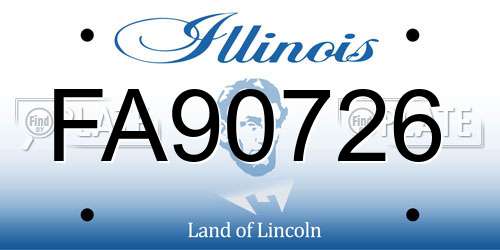 FA90726 Illinois License Plate