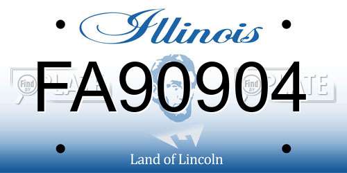 FA90904 Illinois License Plate