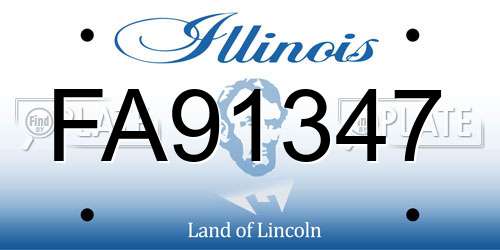 FA91347 Illinois License Plate