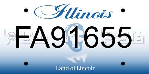 FA91655 Illinois License Plate