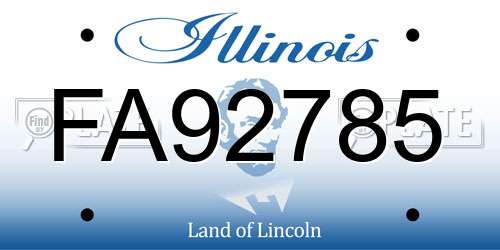 FA92785 Illinois License Plate