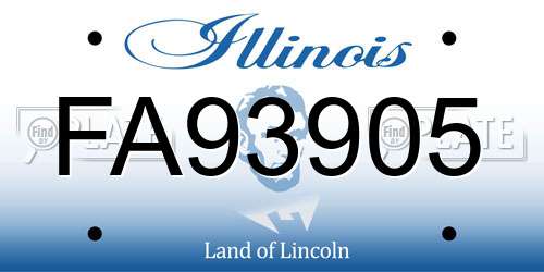 FA93905 Illinois License Plate