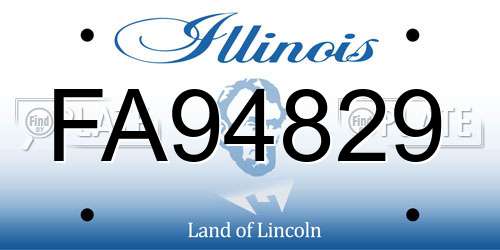 FA94829 Illinois License Plate