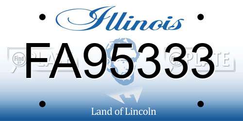 FA95333 Illinois License Plate