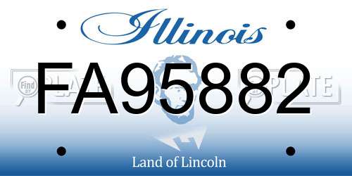 FA95882 Illinois License Plate