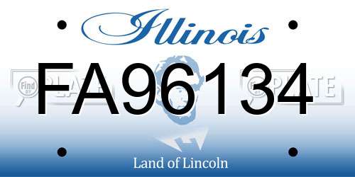 FA96134 Illinois License Plate