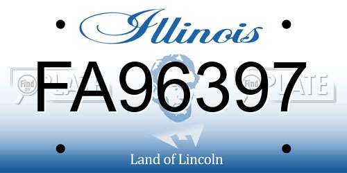 FA96397 Illinois License Plate